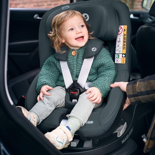 Maxi-Cosi Pearl 360 i-Size, Baby Car Seat, 3 months-4 years (61-105 cm), 360 Car Seat swivel, One-Hand Rotation, ClimaFlow, Easy-In Harness, G-CELL Side Impact Protection, Authentic Graphite
