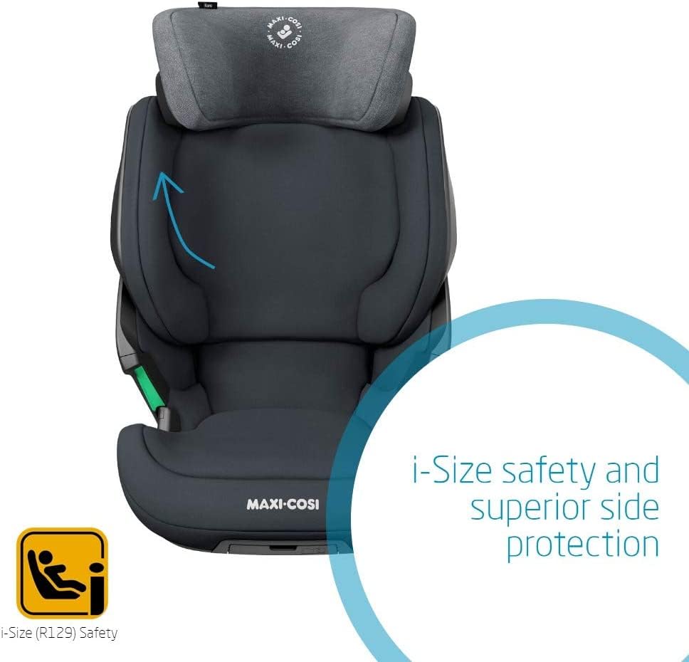 Maxi-Cosi Kore i-Size High Back Booster Seat, 3.5 - 12 years, 100 - 150 cm, ISOFIX Car Seat, Adjustable Height/Width, Side Protection System Plus, Quick & Easy Buckle Up, Authentic Graphite