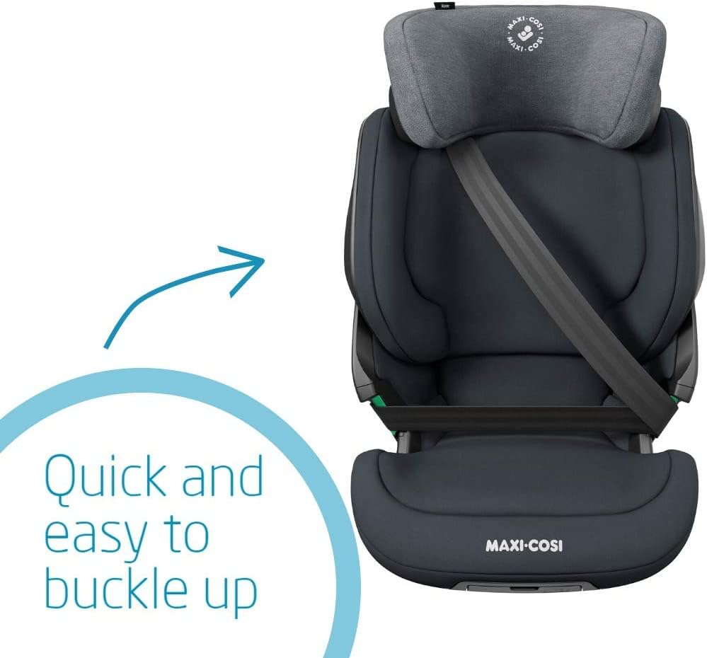 Maxi-Cosi Kore i-Size High Back Booster Seat, 3.5 - 12 years, 100 - 150 cm, ISOFIX Car Seat, Adjustable Height/Width, Side Protection System Plus, Quick & Easy Buckle Up, Authentic Graphite