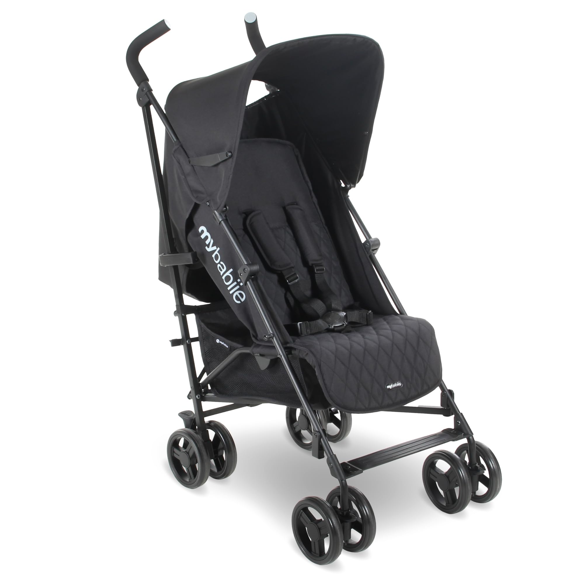 My Babiie MB01 Stroller, From Birth to 4 Years, 22kg, Lightweight & Compact, Umbrella Fold, Travel Buggy, Black