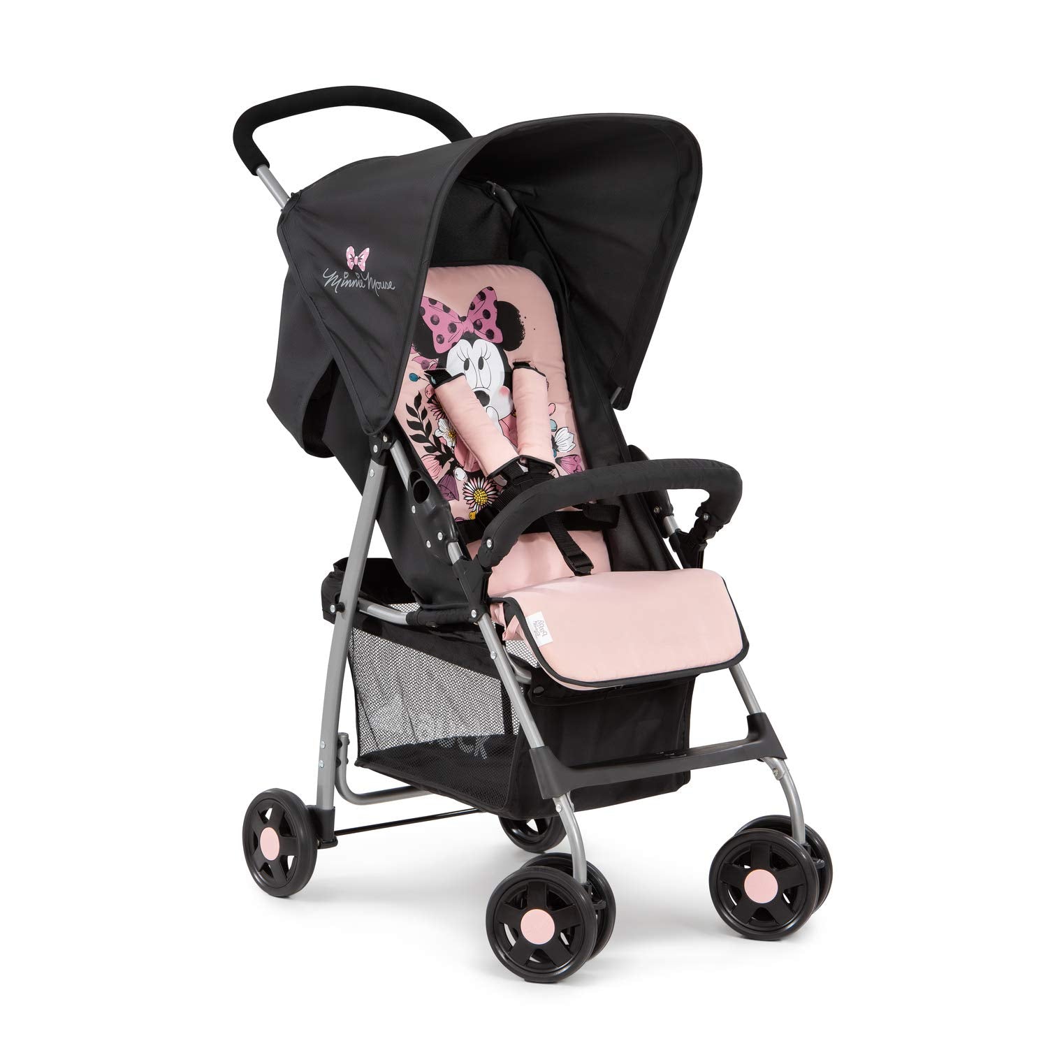 Hauck Sport Disney Minnie Sweetheart Pushchair, Lightweight 5.9kg, Compact & Foldable, Fully Reclining, XL Storage Basket, From Birth to 15kg