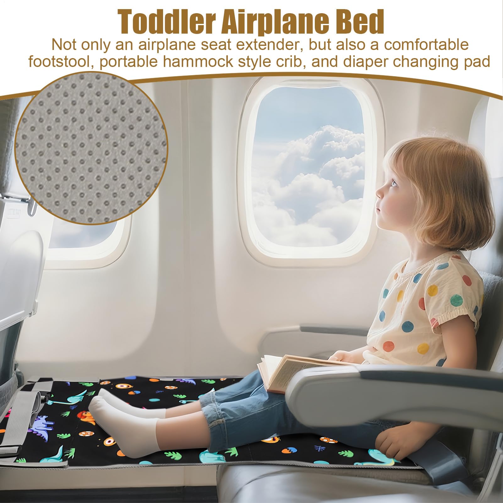 Toddler Airplane Bed, Kids Seat Extender Travel Bed, Folding Nursery Furniture, Baby Travel Accessories