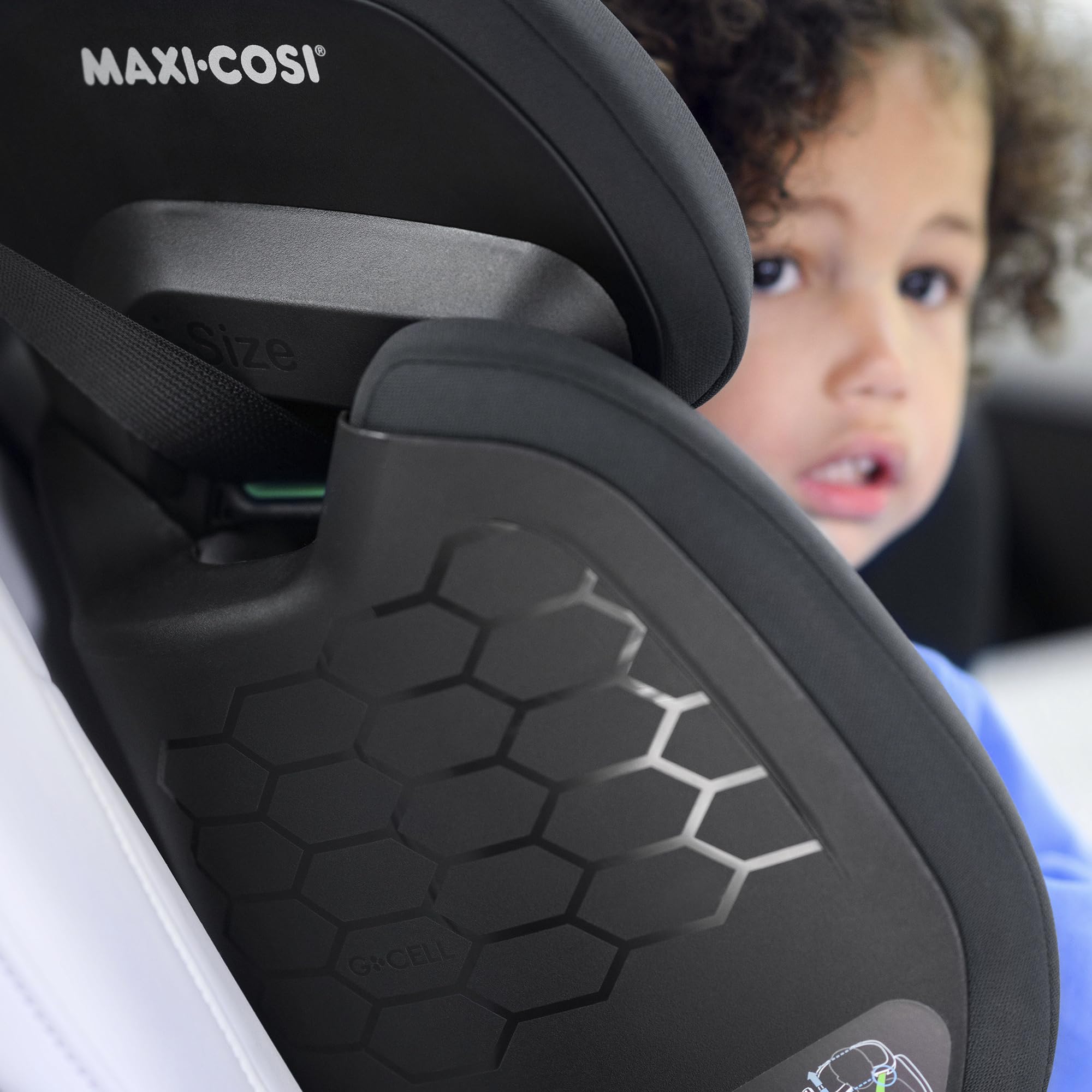 Maxi-Cosi RodiFix M i-Size, High Back Booster Seat, 3.5 - 12 years, 100 - 150cm, Kids Car Seat, G-CELL Side Impact Protection, Adjustable Height, Quick & Easy Buckle Up, ISOFIX Car Seat, Basic Black