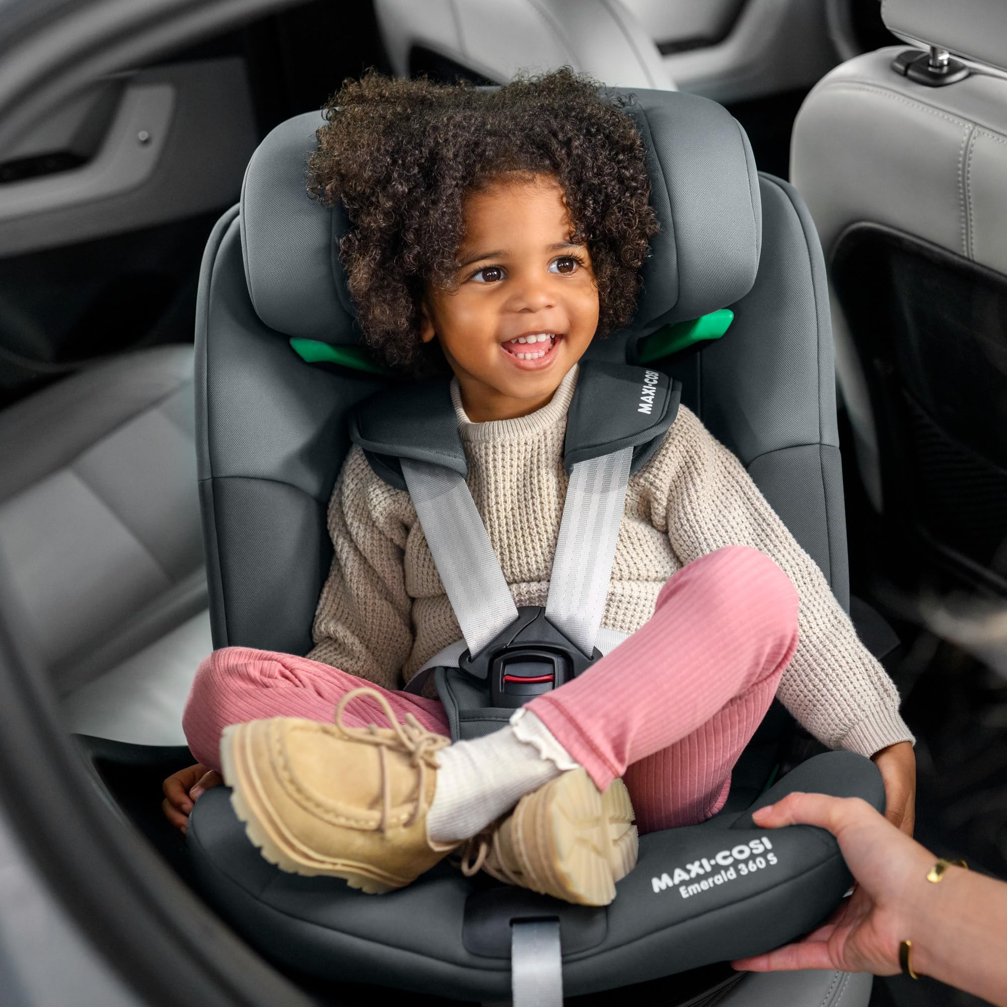 Maxi-Cosi Emerald S i-Size, 360 Swivel Car Seat, 0-12 Years 40-150cm, Multi-Age Baby Car Seat, Isofix 0-36 kg car seat, Rearfacing, 4 Recline Positions, G-Cell Side Impact Protection, Tonal Graphite