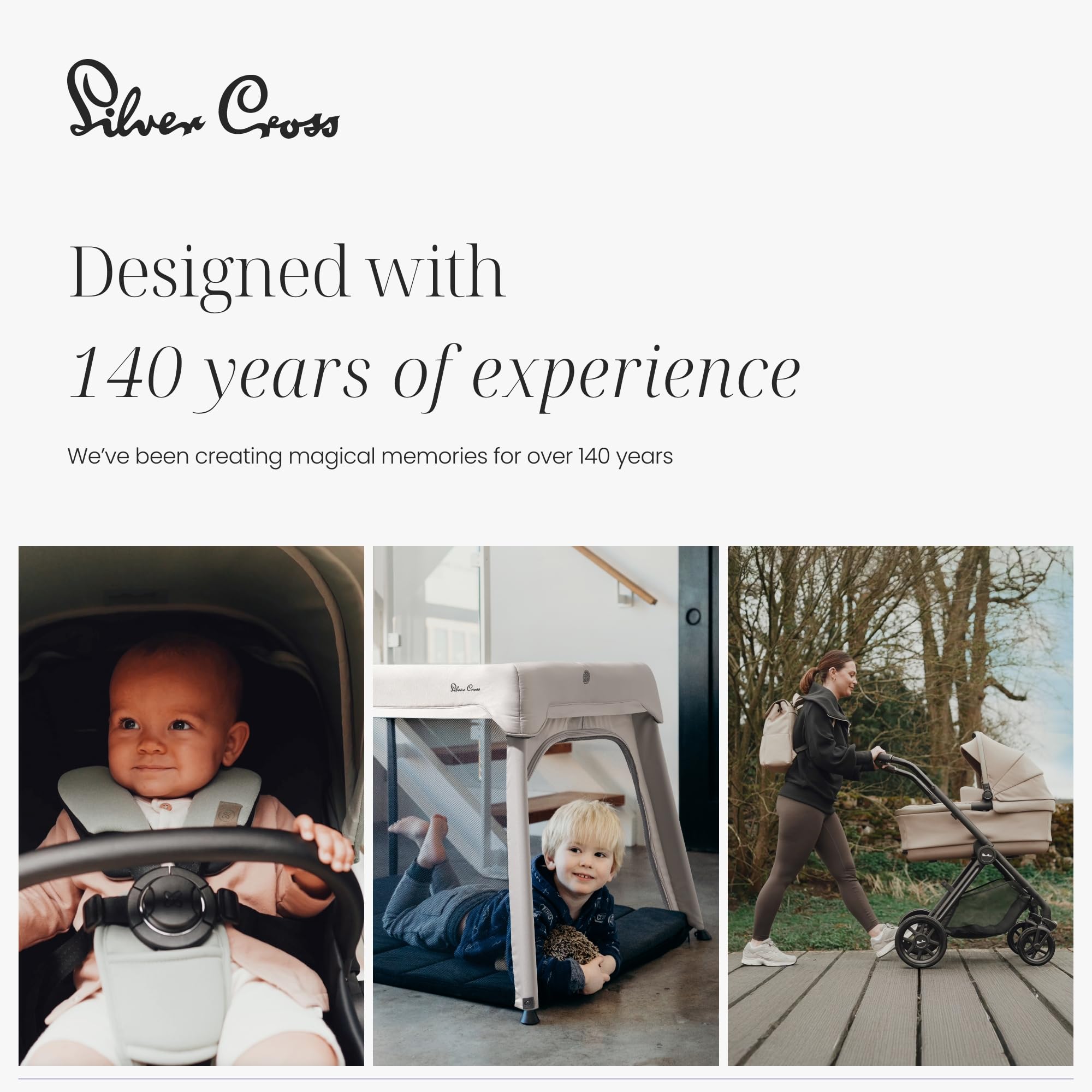 Silver Cross Clic 2 Compact Stroller & Travel Bag, Foldable & Lightweight, From Birth to 4 Years, Cobble