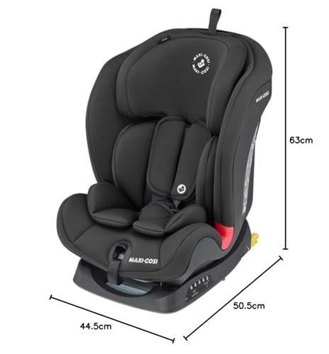 Maxi-Cosi Titan Car Booster Seat, 9‑36 kg, 9 Months-12 Years, Multi-Age Baby Car Seat, ISOFIX Car Seat, Top-Tether, Headrest/Harness Adjustment, 5 Recline Positions, Cushioned Inlay, Basic Black