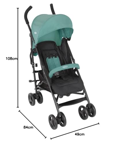 Graco TraveLite Compact Stroller, From Birth to 3 Years, 15kg, Lightweight 7kg, Mint