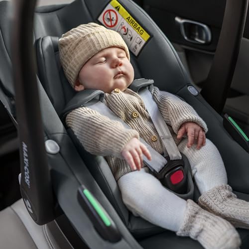 Maxi-Cosi Pebble S i-SIze, Baby Car Seat, 0 - 15 Months, 0 - 13 kg, 40 - 83 cm, Lightweight Car Seat Newborn, Click & Go Installation, G-CELL Side Impact Protection, Baby-Hugg Inlay, Tonal Black