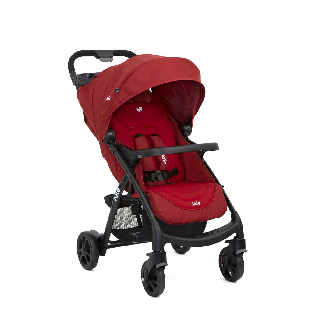 Joie Muze LX Lie-Flat Stroller with Footmuff, Birth to 3 Years, 0-15kg, Cranberry