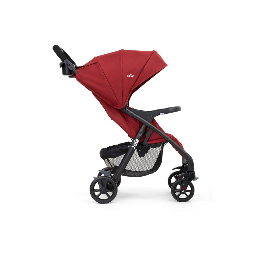 Joie Muze LX Lie-Flat Stroller with Footmuff, Birth to 3 Years, 0-15kg, Cranberry