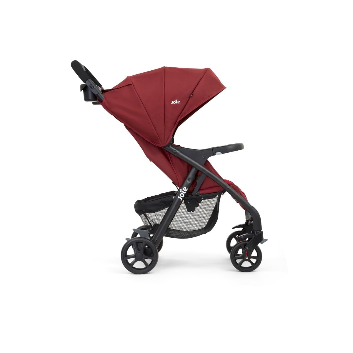 Joie Muze LX Lie-Flat Stroller with Footmuff, Birth to 3 Years, 0-15kg, Cranberry
