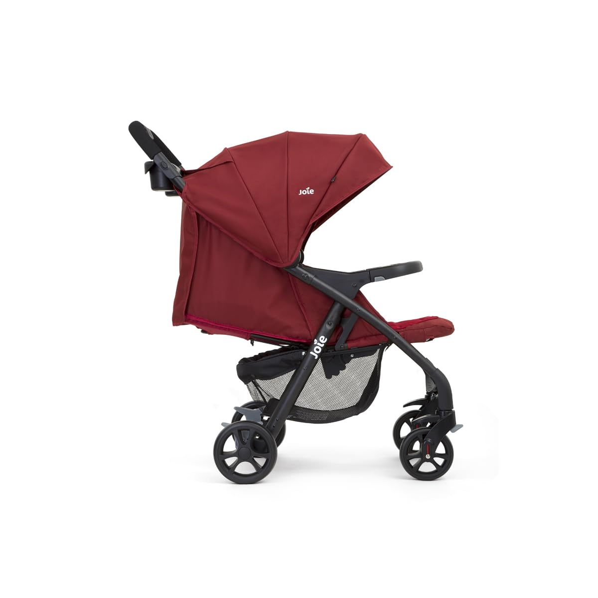 Joie Muze LX Lie-Flat Stroller with Footmuff, Birth to 3 Years, 0-15kg, Cranberry