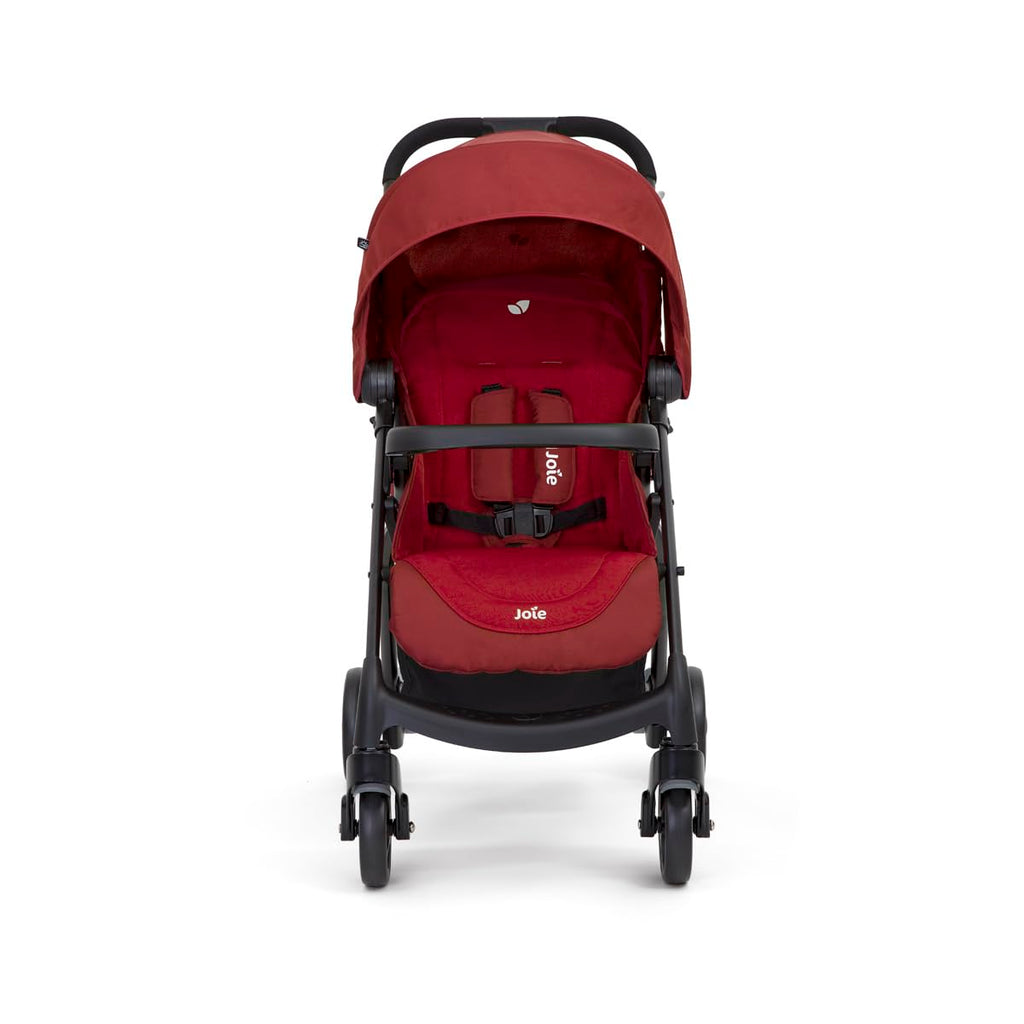 Joie Muze LX Lie-Flat Stroller with Footmuff, Birth to 3 Years, 0-15kg, Cranberry