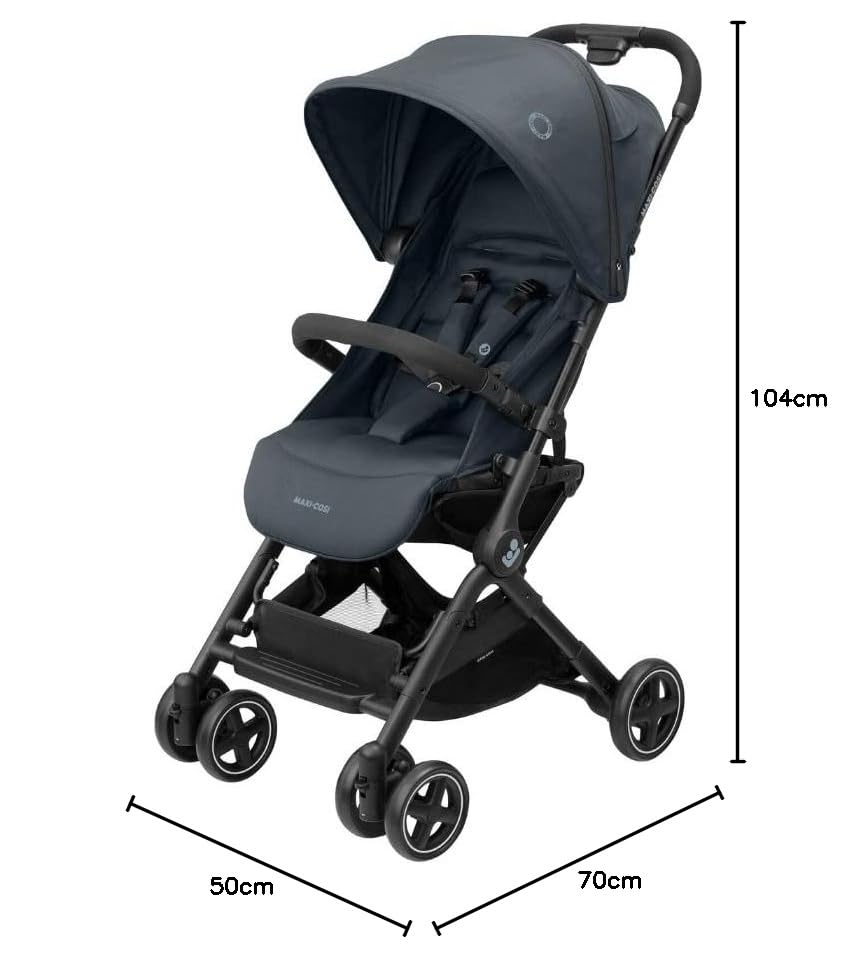 Maxi-Cosi Lara2 Pushchair, 0-4 Years, 0-22kg, Lightweight & Compact, 3 Recline Positions, Lie-Flat, Automatic Fold, Shoulder Strap, Rain Cover, Graphite