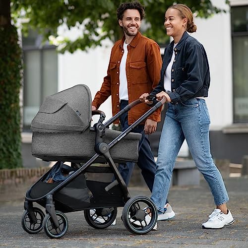 Maxi-Cosi Zelia S Trio 3-in-1 Travel System, 0-4 Years, Up to 22kg, Foldable, Compact, Reclining Pushchair, CabrioFix S i-Size Car Seat, Accessories, Grey