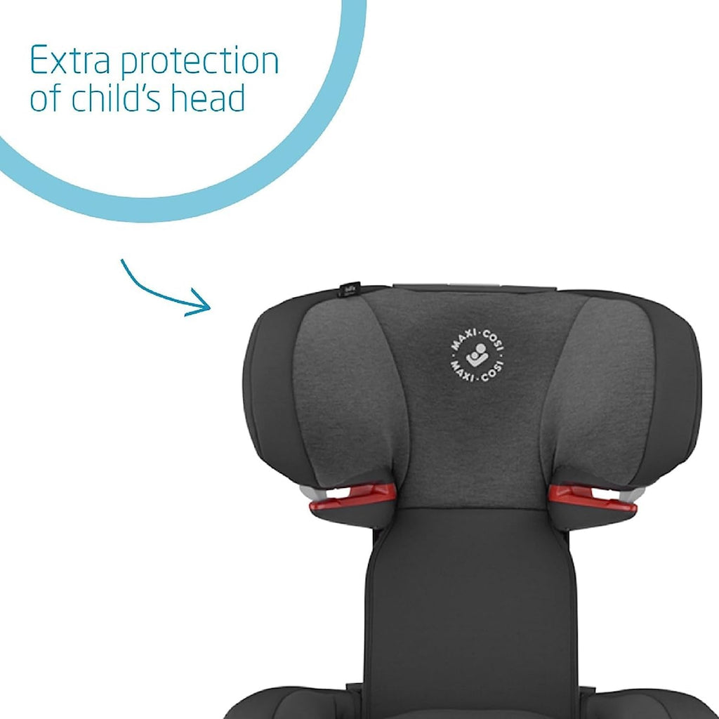 Maxi-Cosi RodiFix AirProtect High Back Booster Seat, 15 - 36 kg, 3.5 - 12 Years, Reclining ISOFIX Car Seat, Adjustable Headrest/Backrest, Extra Side Protection, Quick & Easy Buckle-up, Authentic Black