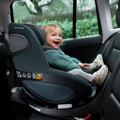 Maxi-Cosi Pearl 360 i-Size, Baby Car Seat, 3 months-4 years (61-105 cm), 360 Car Seat swivel, One-Hand Rotation, ClimaFlow, Easy-In Harness, G-CELL Side Impact Protection, Authentic Graphite