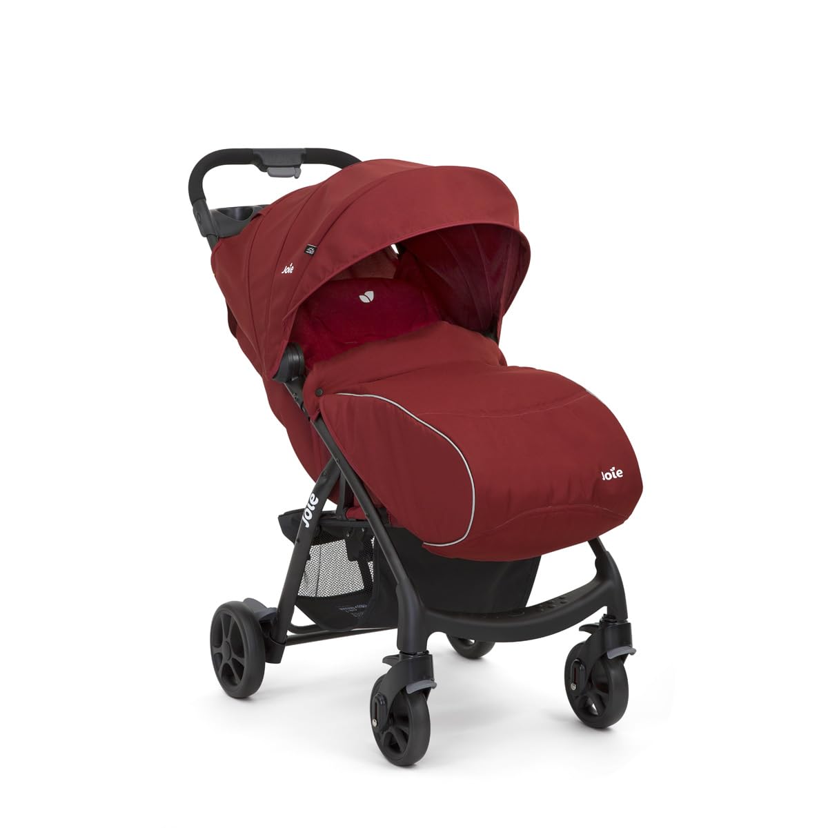 Joie Muze LX Lie-Flat Stroller with Footmuff, Birth to 3 Years, 0-15kg, Cranberry