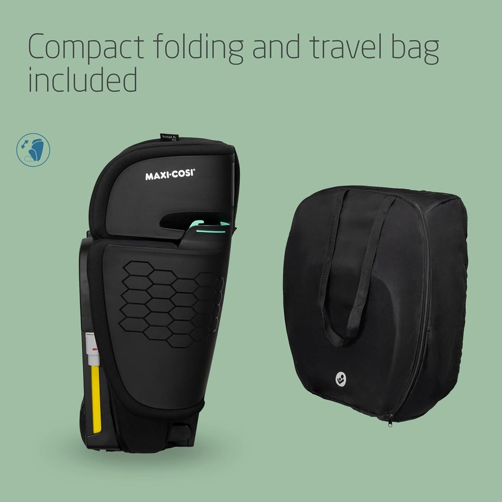 Maxi-Cosi Nomad XL Plus Car Seat, 15 Months-12 Years, Foldable, Lightweight, G-Cell Side Impact Protection, Travel Bag, Black