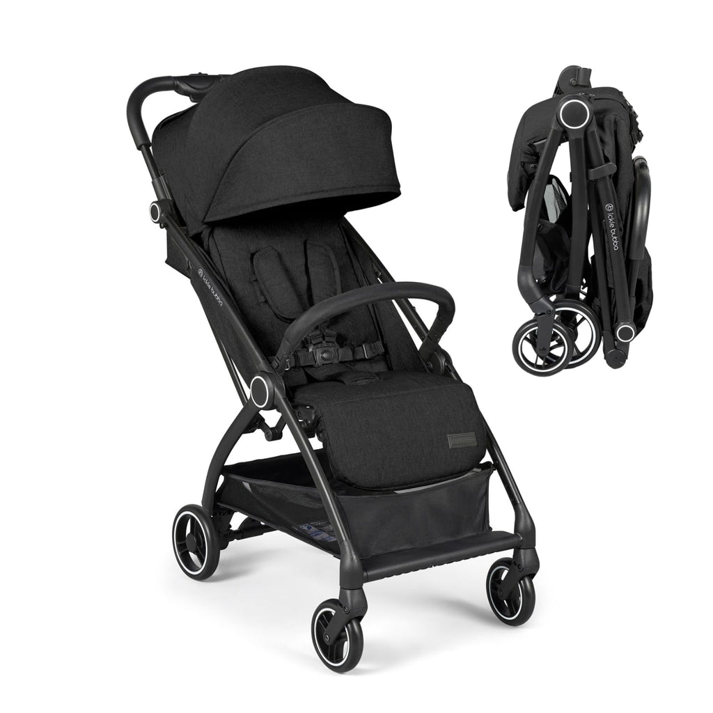 Ickle Bubba Aries Autofold Stroller, Multi-Position Recline, Auto-Fold, From Birth to 22kg, UPF 50+ Hood, Spacious Basket, Black