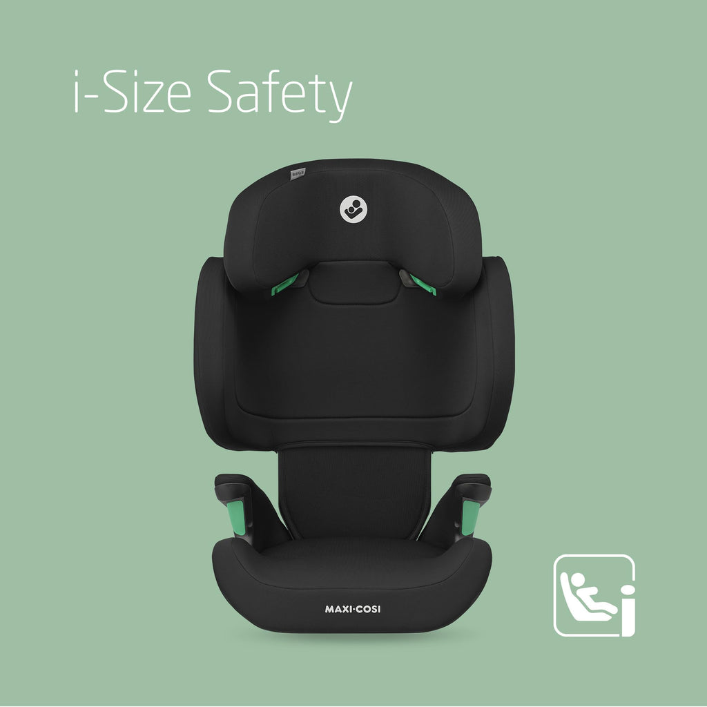Maxi-Cosi RodiFix M i-Size, High Back Booster Seat, 3.5 - 12 years, 100 - 150cm, Kids Car Seat, G-CELL Side Impact Protection, Adjustable Height, Quick & Easy Buckle Up, ISOFIX Car Seat, Basic Black