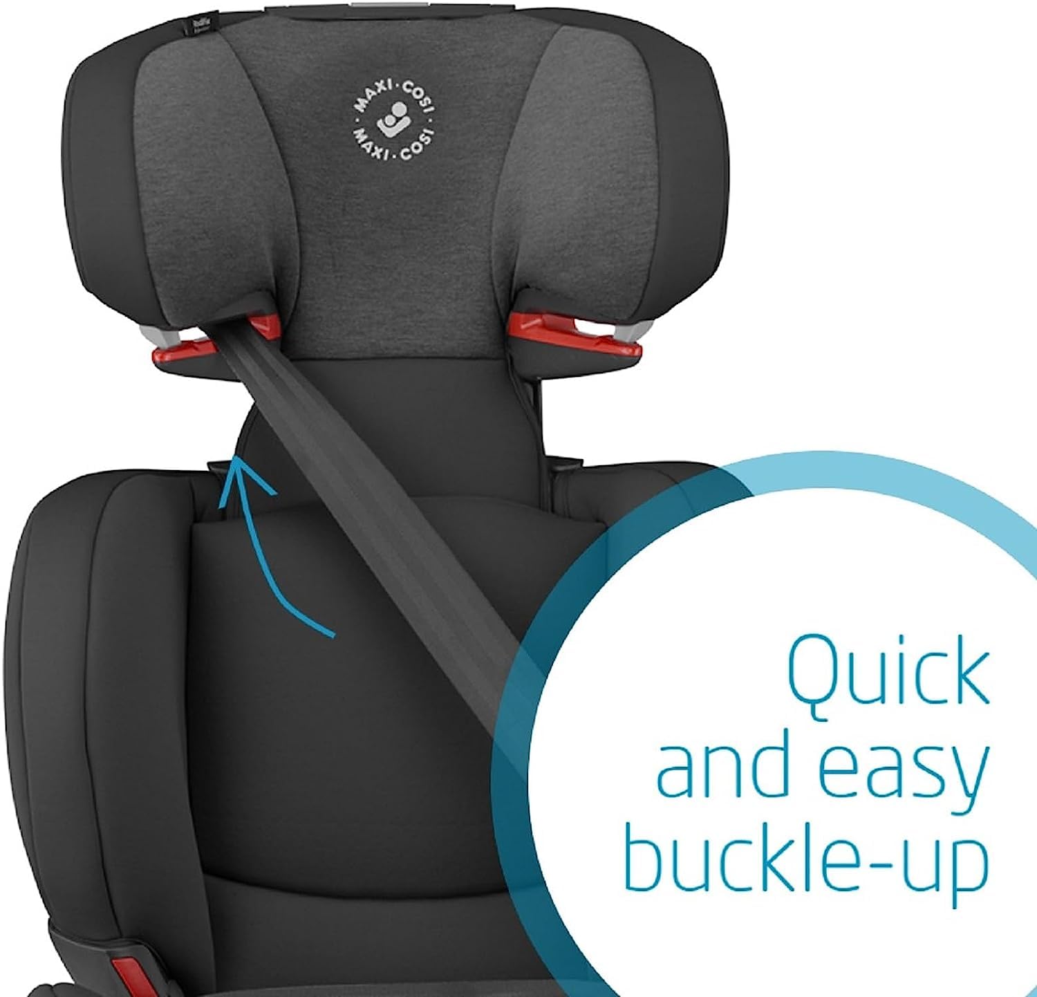 Maxi-Cosi RodiFix AirProtect High Back Booster Seat, 15 - 36 kg, 3.5 - 12 Years, Reclining ISOFIX Car Seat, Adjustable Headrest/Backrest, Extra Side Protection, Quick & Easy Buckle-up, Authentic Black