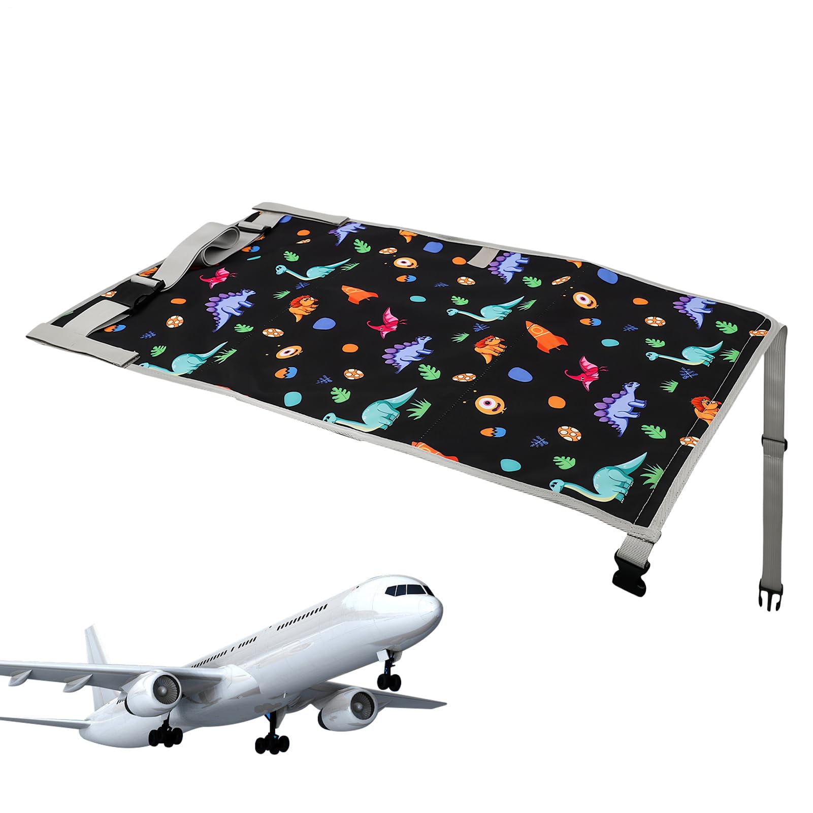 Uhngw Airplane Bed for Kids, Travel Bed, Soft Foot Rest, Foldable Cot for Traveling & Overnight