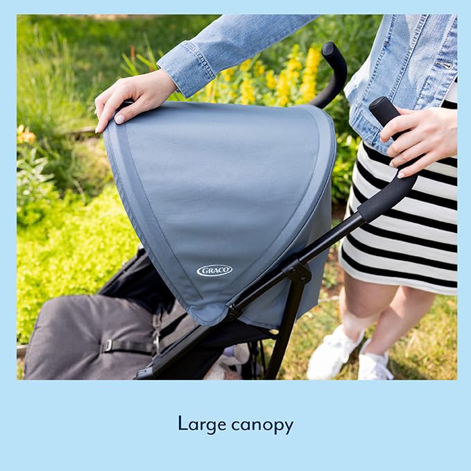 Graco EZLite Lightweight Stroller, 6.6kg, From Birth to 3 Years, 15kg, Midnight, Black