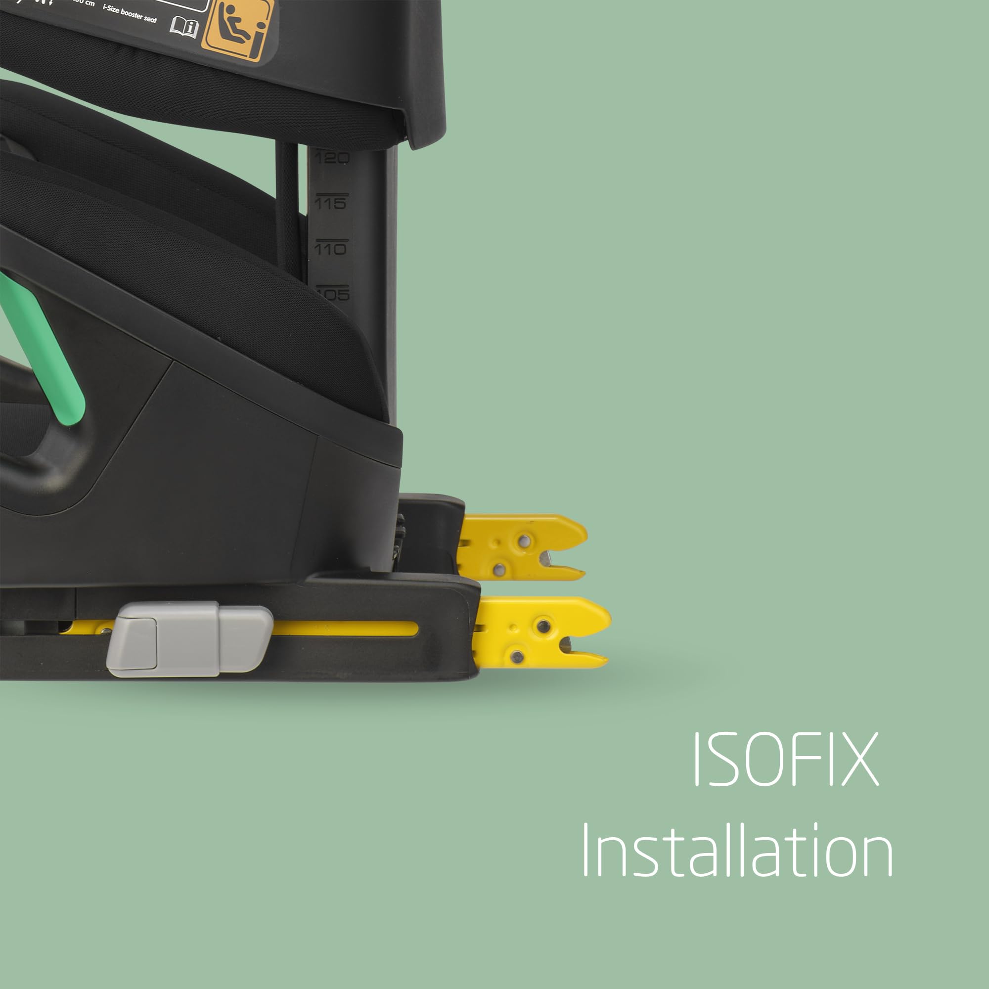 Maxi-Cosi RodiFix M i-Size, High Back Booster Seat, 3.5 - 12 years, 100 - 150cm, Kids Car Seat, G-CELL Side Impact Protection, Adjustable Height, Quick & Easy Buckle Up, ISOFIX Car Seat, Basic Black