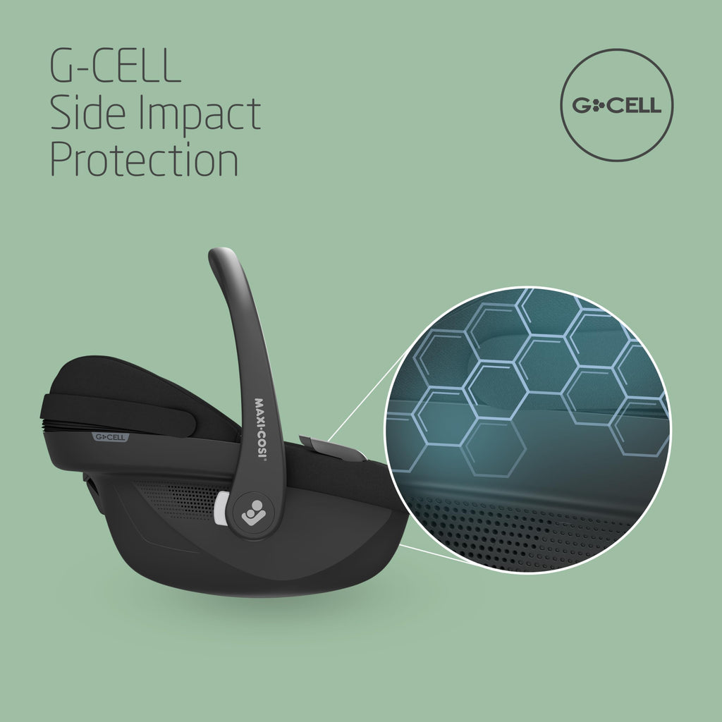 Maxi-Cosi Pebble S i-SIze, Baby Car Seat, 0 - 15 Months, 0 - 13 kg, 40 - 83 cm, Lightweight Car Seat Newborn, Click & Go Installation, G-CELL Side Impact Protection, Baby-Hugg Inlay, Tonal Black