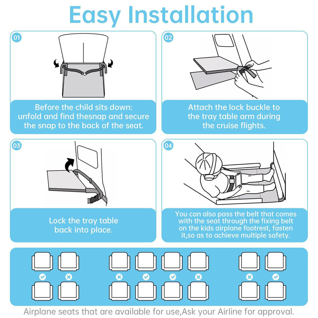 Toddler Airplane Bed, Portable Comfort Travel Bed, Baby Outing Equipment for Road Trip, Camping, Holiday