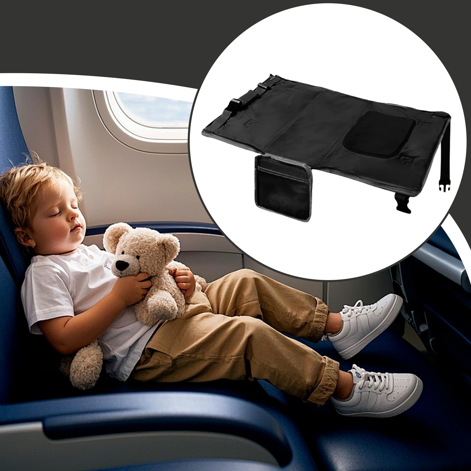 Toddler Airplane Bed, Portable Comfort Travel Bed, Baby Outing Equipment for Road Trip, Camping, Holiday