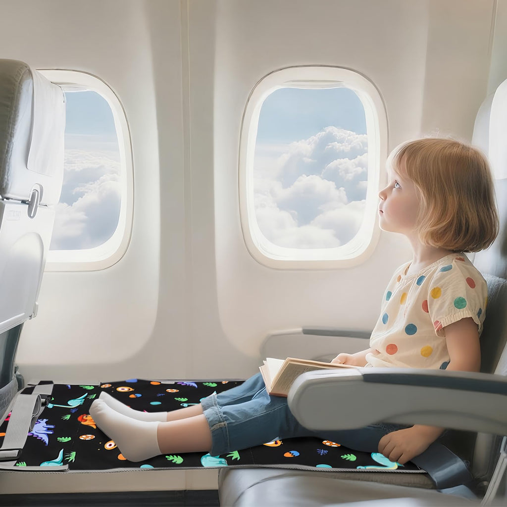 Uhngw Airplane Bed for Kids, Travel Bed, Soft Foot Rest, Foldable Cot for Traveling & Overnight