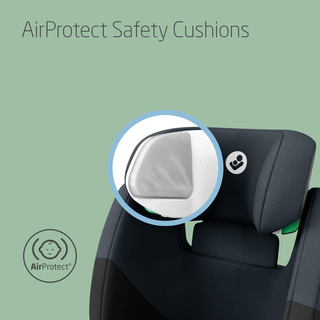 Maxi-Cosi RodiFix S i-Size, High Back Booster Seat, 3.5-12 Years (100-150 cm), Child Car Seat, 3 Recline Positions, Adjustable Height/Width, G-Cell Side Impact Protection, AirProtect, Tonal Black