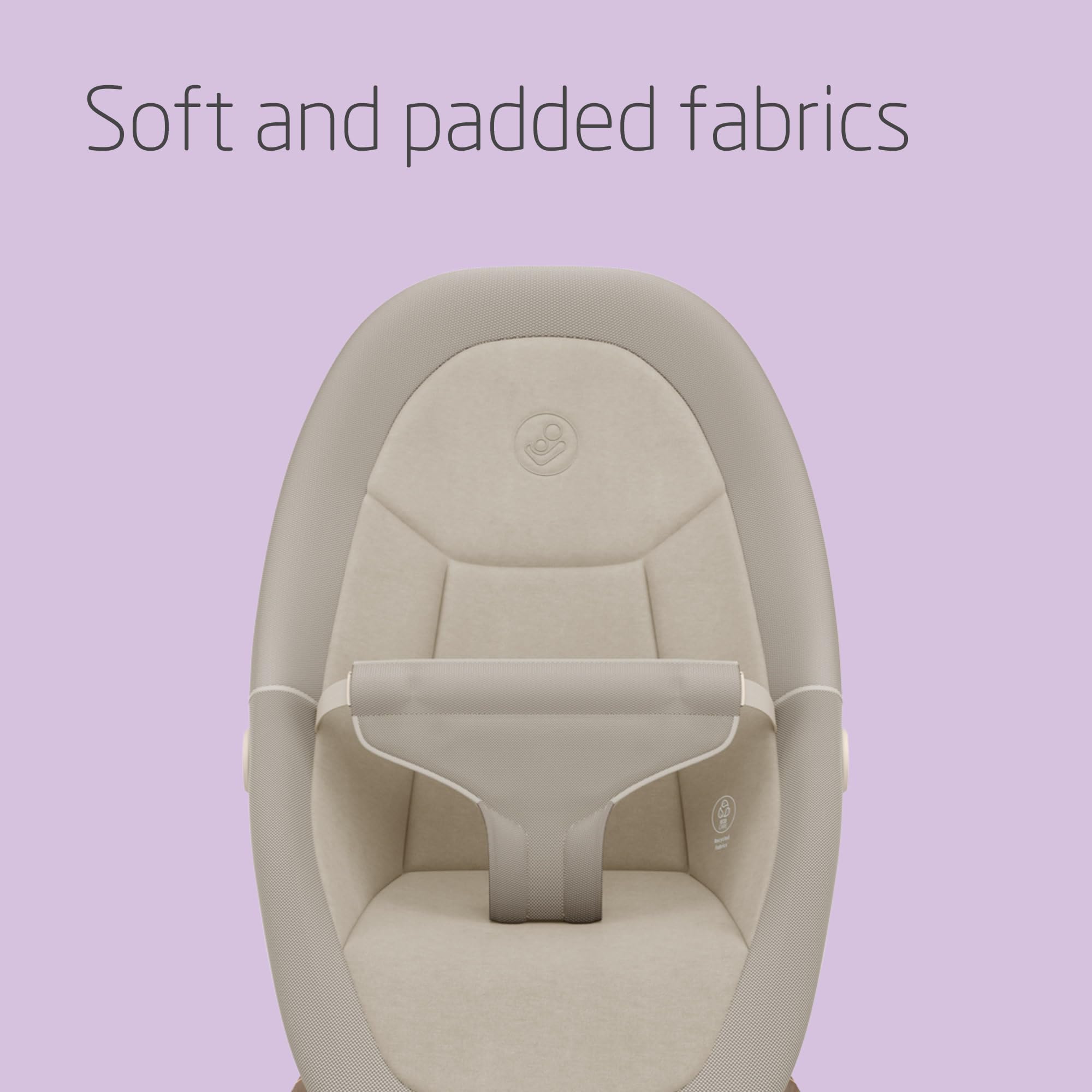 Maxi-Cosi Dove, Baby Bouncer, 0-3 Years, 0-15 kg, Lightweight Baby Bouncer, Foldable, Portable, Natural Bouncing, 3 Recline Positions, Eco Care 100% Recycled Fabrics, Elegance Beige