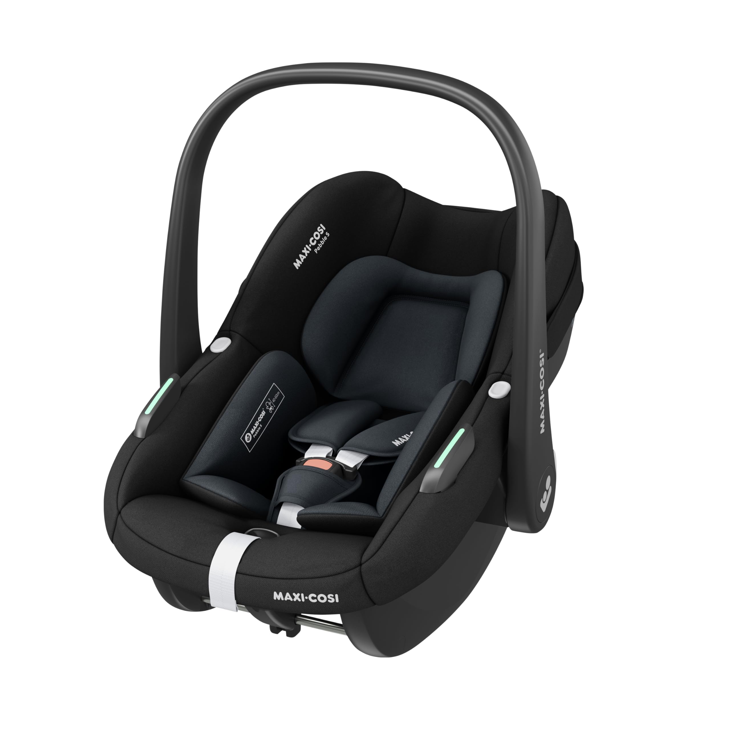 Maxi-Cosi Pebble S i-SIze, Baby Car Seat, 0 - 15 Months, 0 - 13 kg, 40 - 83 cm, Lightweight Car Seat Newborn, Click & Go Installation, G-CELL Side Impact Protection, Baby-Hugg Inlay, Tonal Black