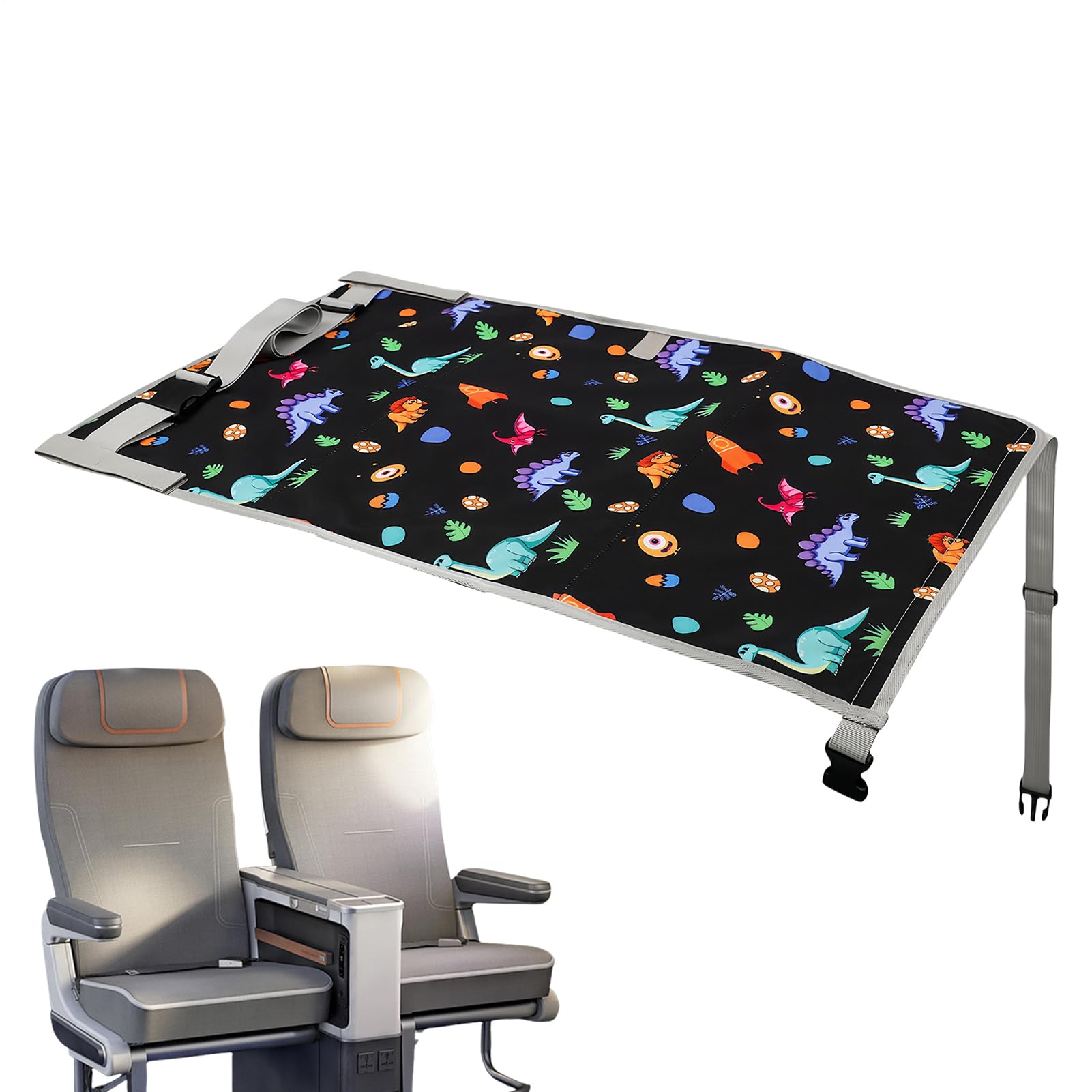 Uhngw Airplane Bed for Kids, Travel Bed, Soft Foot Rest, Foldable Cot for Traveling & Overnight