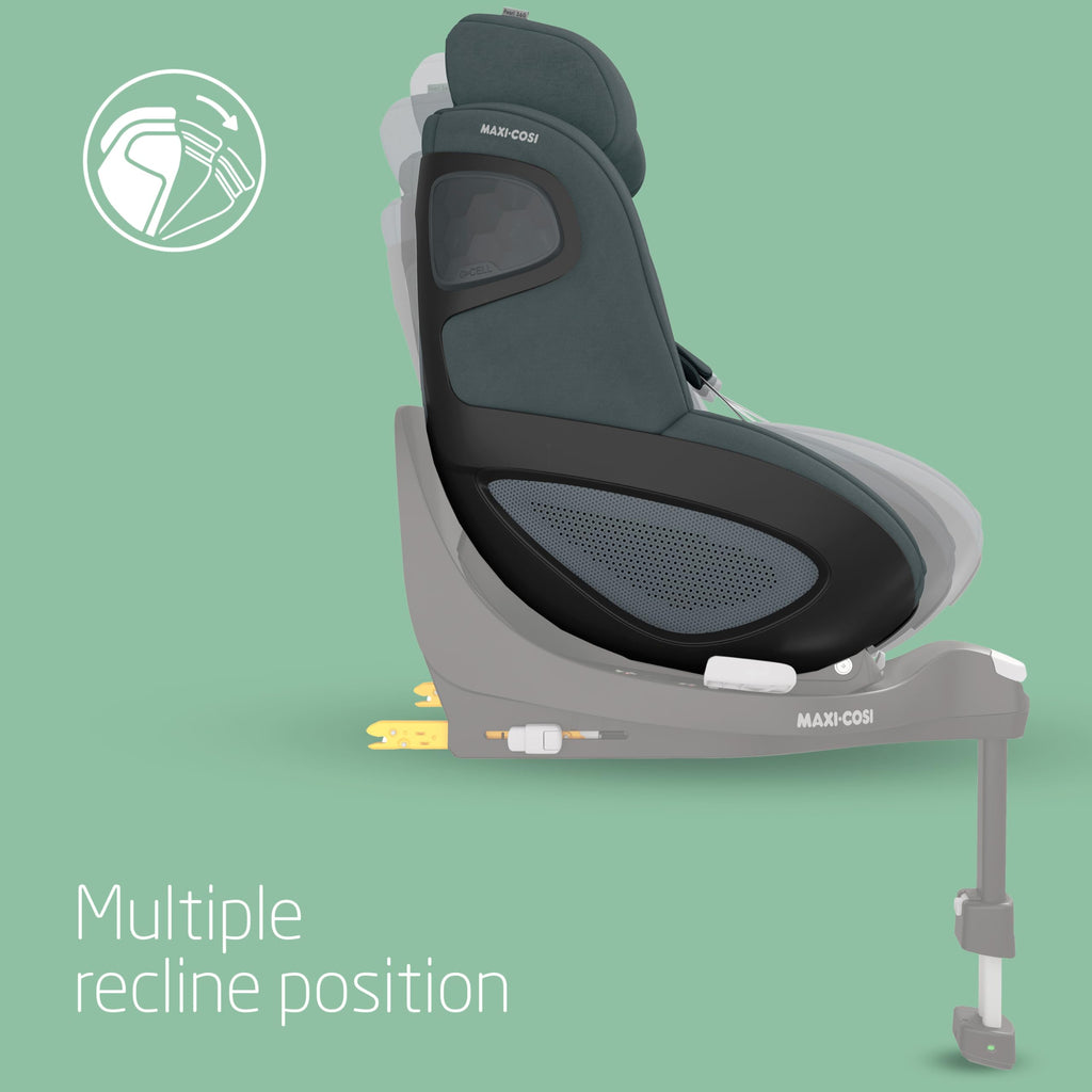 Maxi-Cosi Pearl 360 i-Size, Baby Car Seat, 3 months-4 years (61-105 cm), 360 Car Seat swivel, One-Hand Rotation, ClimaFlow, Easy-In Harness, G-CELL Side Impact Protection, Authentic Graphite