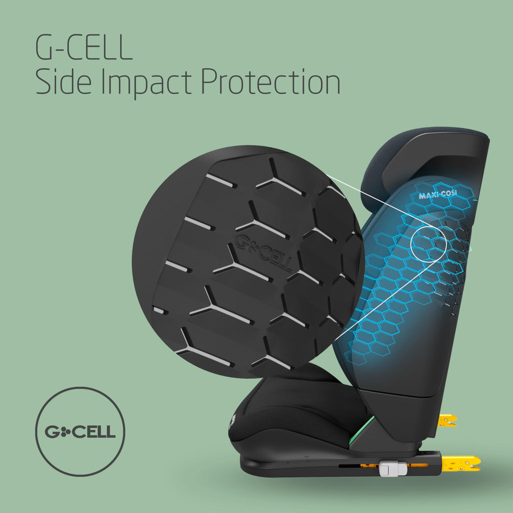 Maxi-Cosi RodiFix S i-Size, High Back Booster Seat, 3.5-12 Years (100-150 cm), Child Car Seat, 3 Recline Positions, Adjustable Height/Width, G-Cell Side Impact Protection, AirProtect, Tonal Black