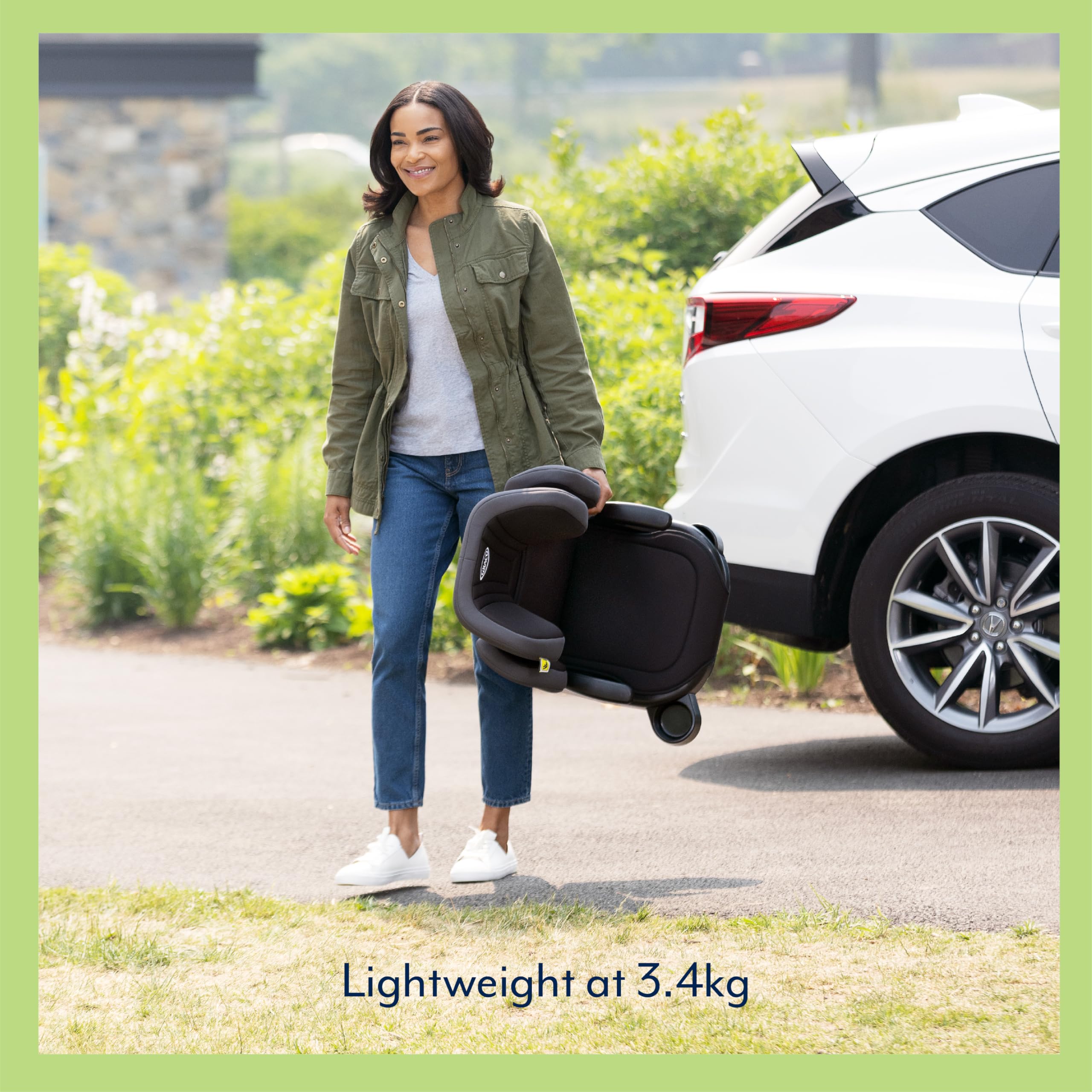 Graco Junior Maxi i-Size R129 Highback Booster car seat with cupholders, Suitable from 100-150cm (approx. 3.5 to 12 years), Midnight fashion