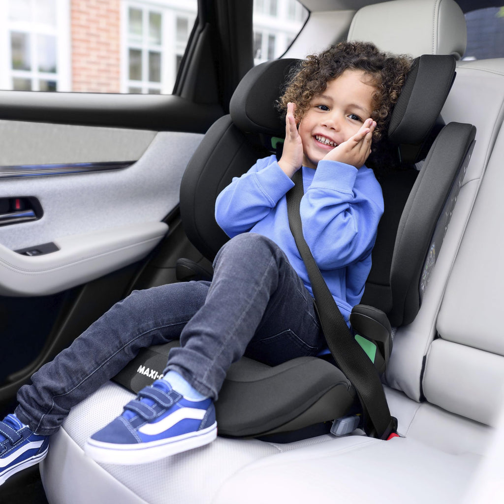 Maxi-Cosi RodiFix M i-Size, High Back Booster Seat, 3.5 - 12 years, 100 - 150cm, Kids Car Seat, G-CELL Side Impact Protection, Adjustable Height, Quick & Easy Buckle Up, ISOFIX Car Seat, Basic Black
