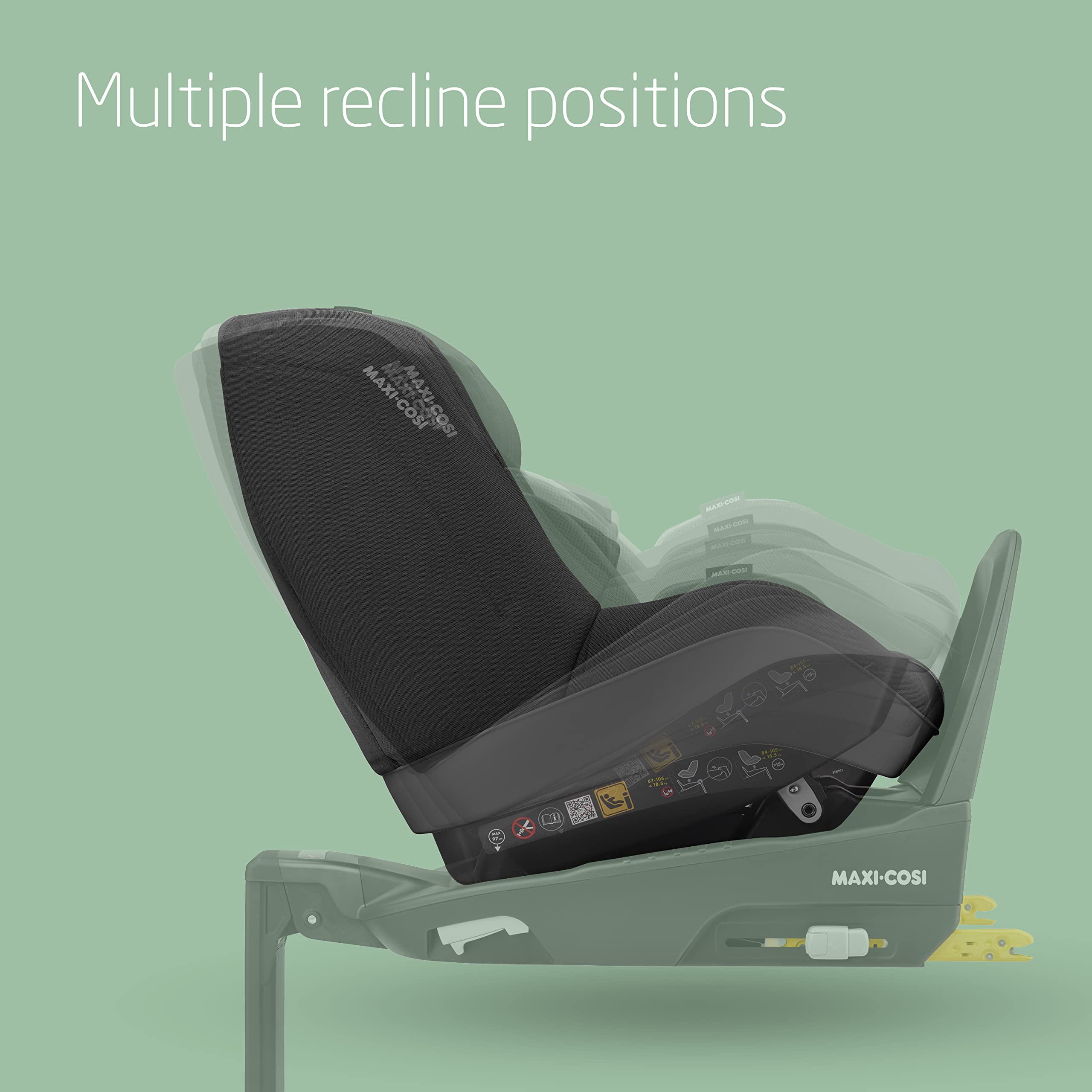 Maxi-Cosi Pearl Pro2 i-Size, Rear Facing R129 Car Seat, 6 months - 4 years, 67 - 105 cm (9-18 kg), Group 1 Car Seat, 4 Recline Positions, Extra Padded Cushion, Easy-in Harness, Authentic Black